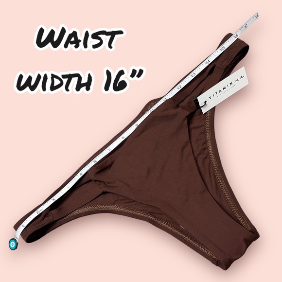 NWT Vitamin A double side strap bikini bottoms in chocolate brown. Size 12 👙 - Picture 5 of 7